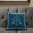 thumbnail image 5 of Amrita Sen Designs CAPL756FSDS-BL-18x18 18 x 18 in. Mughal Buta Suede Blown & Closed Pillow - Sea & Green, 5 of 5