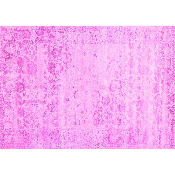 Ahgly Company Indoor Rectangle Abstract Pink Contemporary Area Rugs, 5' x 8'