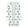 thumbnail image 5 of Hueook St Patricks Day Cardigan Fashion Women's Casual Long Sleeve Print Pocket Ladies Blouse Cardigan White XL, 5 of 5