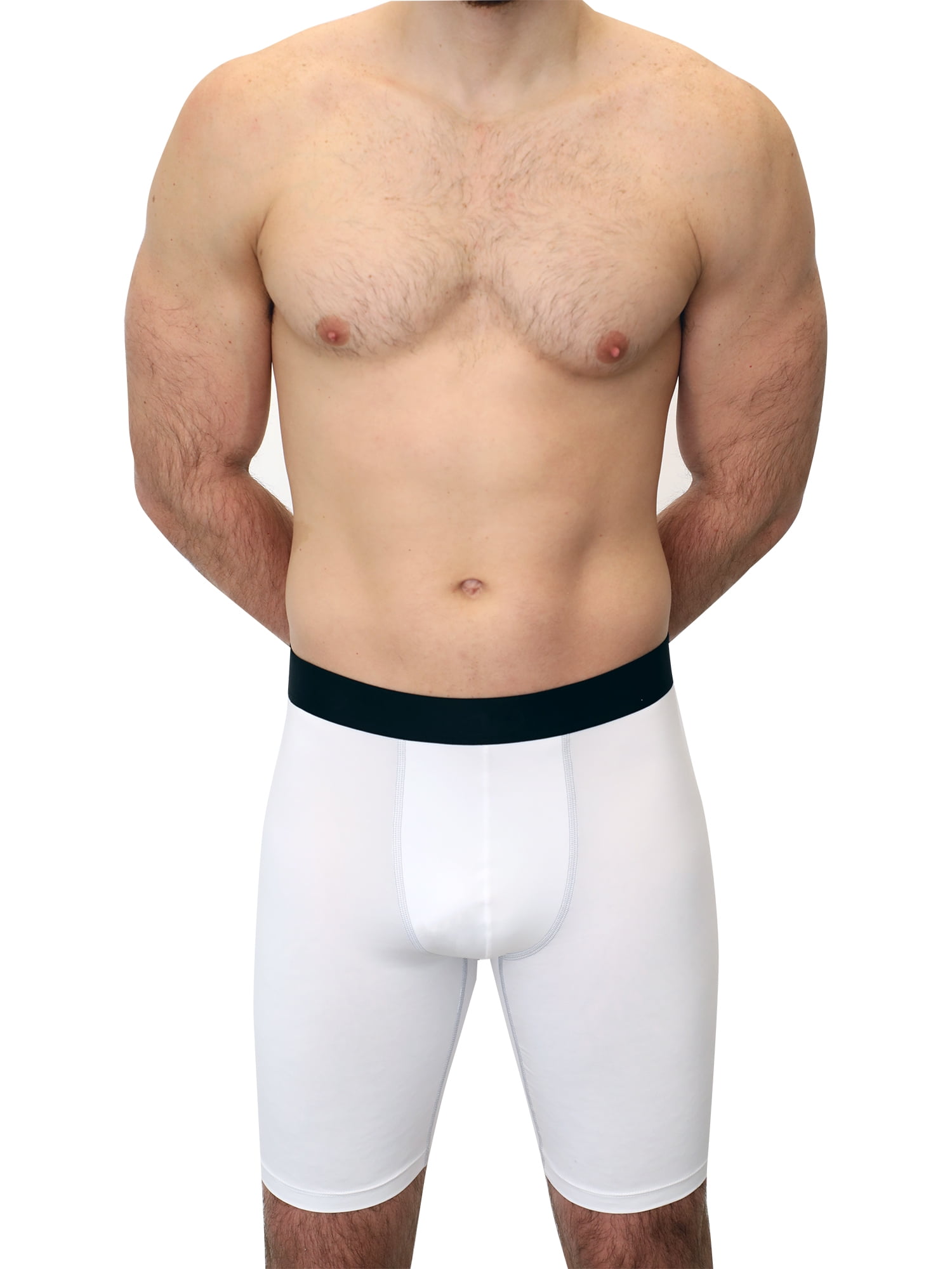 Athletic Works Adult Compression Long Short, XL, White, Unisex, 1 Pack