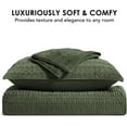 thumbnail image 6 of EVERGRACE Velvet Quilt King Size, Luxury Velvet Bedding Set, Ultra Soft Ruched Quilt Sets, Lightweight Comforter Vintage Textured Bedspread Coverlet with 2 Shams for All Season, Olive Green, 6 of 8