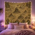 thumbnail image 2 of Megalithic Ruins and Artifacts Map in Sepia, Mysterious Vintage for History Lovers, Archaeological Decor, Housewarming Gift Tapestry Wall Hanging for Living Room and Bedroom, 2 of 7