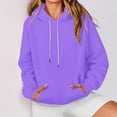 thumbnail image 4 of hotojiny Fall Hoodies for Women Lightweight Long Sleeve Oversized Sweatshirt Loose Fit Solid Warm Tunic Tops with Pockets, 4 of 7