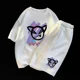 thumbnail image 3 of Traje unisex Harajuku con estampado de gofres para hombre, conjunto de camiseta y pantalones cortos de manga corta de verano, ropa deportiva para correr, conjunto de 2 piezas, trajes estampados, 3 of 5