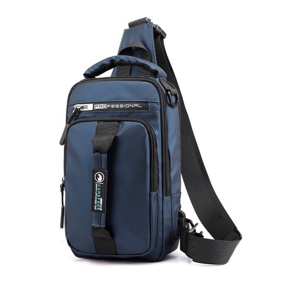 Korean Casual Sports Chest Bag Fashion Trend Backpack Men'S Mini Shoulder Messenger Bag Multifunctional Small Backpack,Blue
