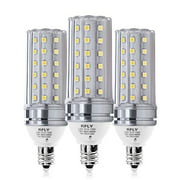 E12 LED Bulbs, 12W LED Candelabra Bulb 100 Watt Equivalent, 1200lm, Decorative Candle Base E12 Corn Non-Dimmable LED Chandelier Bulbs, Cool White 6000K LED Lamp, Pack of 3