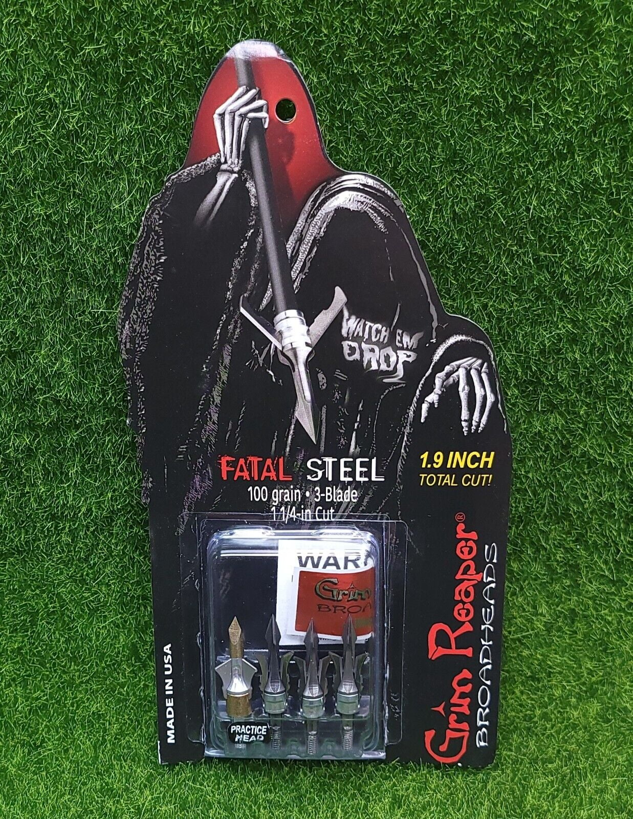 Grim Reaper Fatal Steel 3 Blade Deep Six 100 Grain Broadhead 3 Pack 