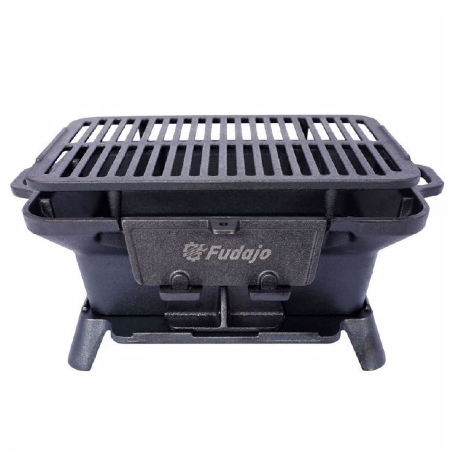 Oval Cast Iron Grill Outdoor, Portable Charcoal Grill and Cast Iron Skillet - 100% Cast Iron, Enameled, Durable, Small Charcoal Grill, , Hibachi Grill