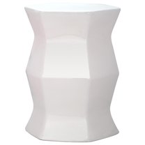 Safavieh  Modern Cream Hexagon Ceramic Decorative Garden Stool