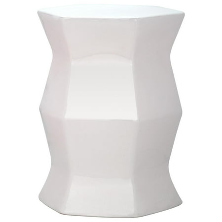 Safavieh Modern Cream Hexagon Ceramic Decorative Garden Stool