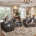 thumbnail image 2 of Ovios 106" Modular Cloud Couch Oversized Deep Seat Plush Corduroy Sectional Sofa with Lounge Chair for Living Room, No Assembly, Gray, 2 of 11