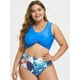 thumbnail image 2 of Hem torcer las hojas de Flamenco de impresión más el tamaño de traje de baño de Tankini Rosegal Camisetas tallas grandes, 2 of 5