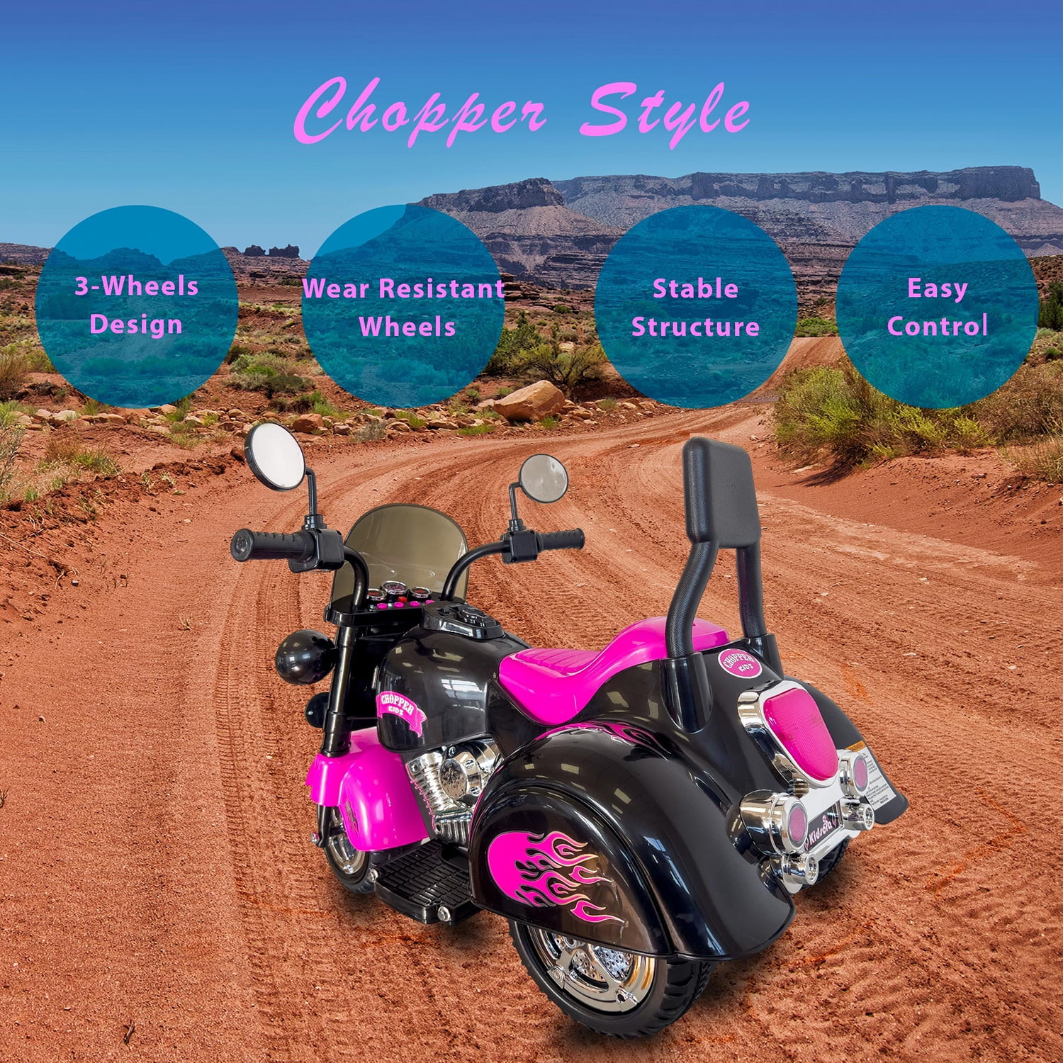 CIPACHO Trike Motorcycle 6 V Powered Ride on Motorcycle for Kids, 3 Years Old Above, Pink CIPACHO Trike Motorcycle 6 V Powered Ride on Motorcycle for Kids, 3 Years Old Above, Pink
