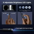 thumbnail image 4 of YUNAFFT Endoscope Camera with Light, 1920P HD Borescope with 8+1 Adjustable LED Lights, IP67 Waterproof 16.5FT Semi-Rigid Snake Cord Inspection Camera for iPhone, iPad and Android Phone, 4 of 7