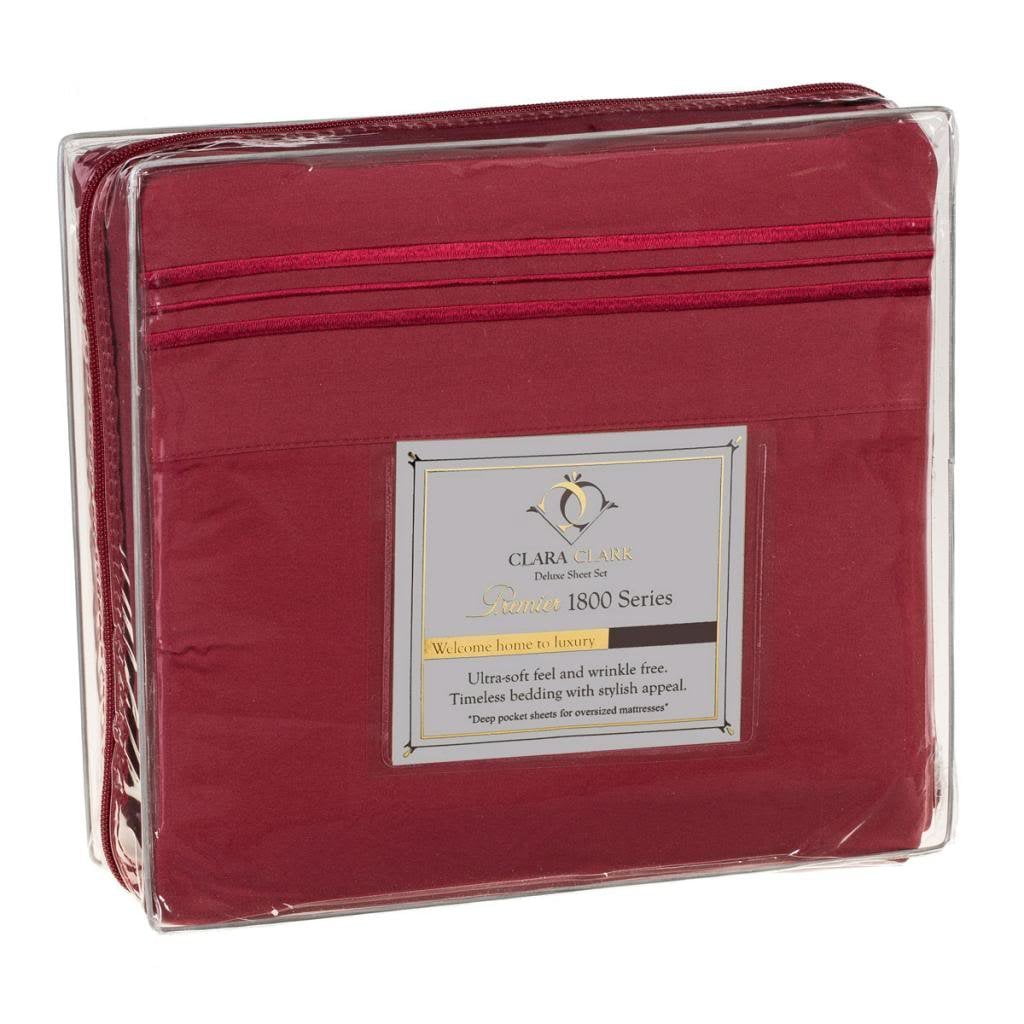 Microfiber 4Pc Cal King Size Red Sheet Set (Burgundy ...