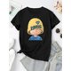 thumbnail image 2 of Camisetas de verano para mujer, con estampado, lindo, holgadas, atléticas, de manga corta, casual, 2025Women'S Casual Crew Neck T-Shirt with Paris Hat Print, Fashion Short Sleeve Polyester Knit Top,, 2 of 6