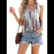 thumbnail image 1 of Camisetas Sin Mangas para Mujer, Holgadas, Informales, de Verano, con Ojales, Cuello Redondo, Básicas, Sin Mangas, A Rayas Teñidas con Efecto Tie-Dye S, 1 of 10