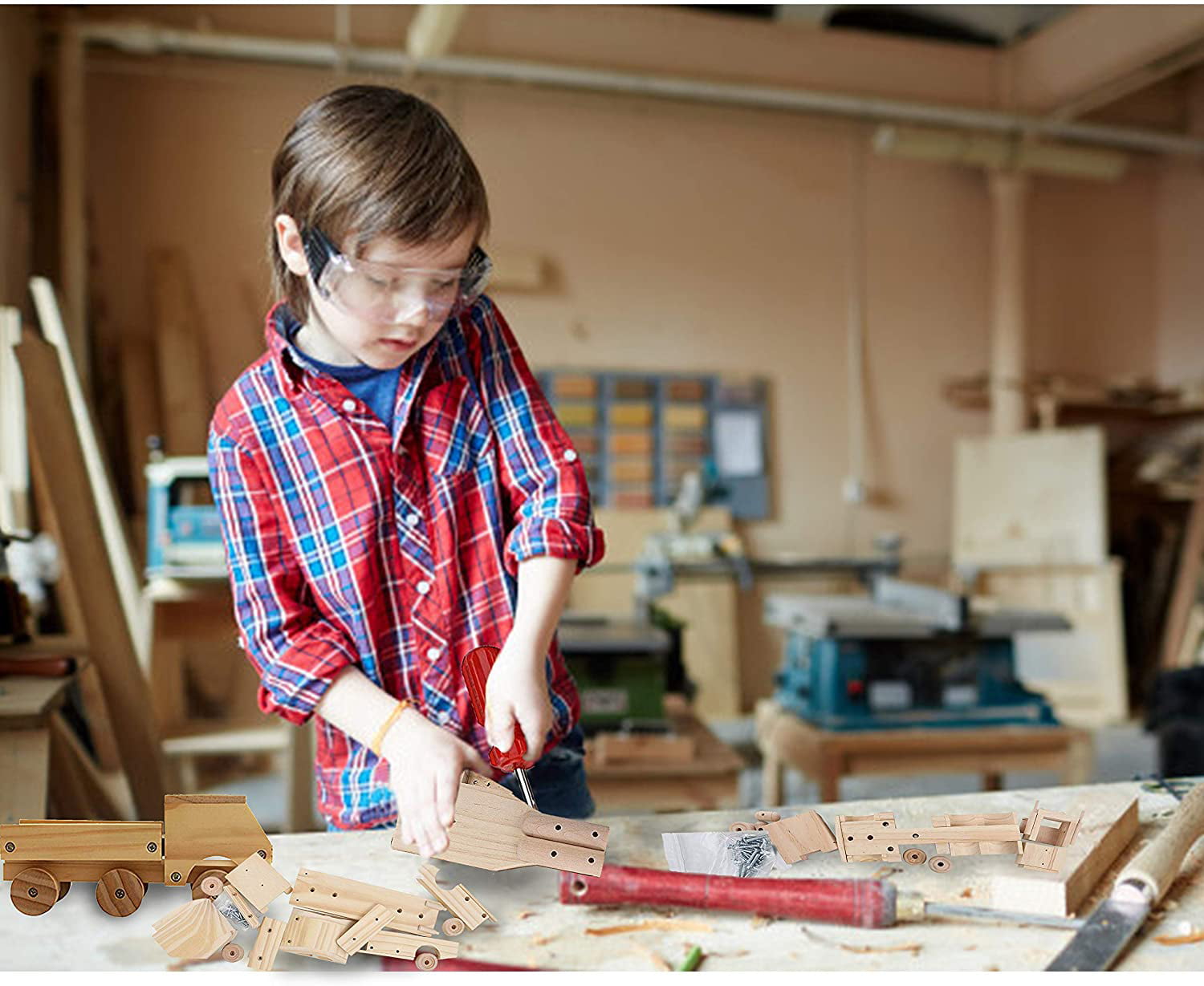  Kraftic Woodworking Building Kit for Kids and Adults
