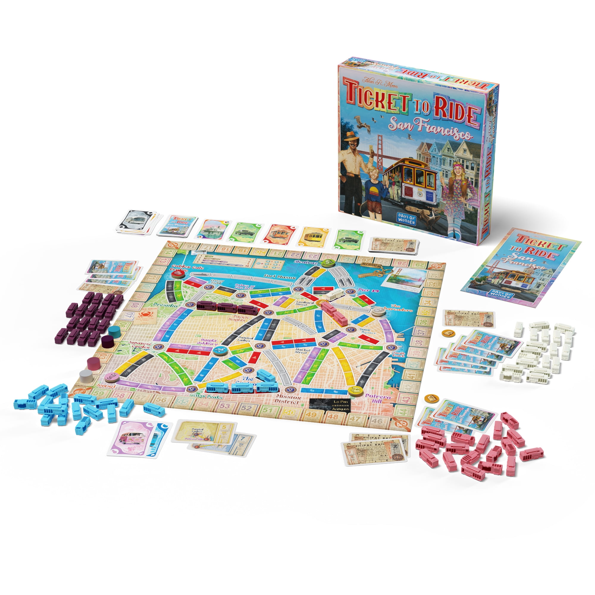 : Ticket to Ride San Francisco Board Game, Train Route-Building  Strategy Game, Fun Family Game for Kids and Adults, Ages 8+, 2-4 Players, Average Playtime 10-15 Minutes