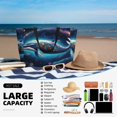 thumbnail image 5 of Kdxio Vintage Colorful Patterned Dolphin for Beach Bag for Women Large Beach Tote Bag Waterproof Sandproof Swim Bag with Zipper Pockets Beach Vacation Travel, 5 of 7