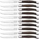 thumbnail image 1 of Cuchillos para Corte Superior LaguioleWoodDark 10pzas 23 cm Madera Cafe Oscuro Acero Inoxidable Cuchillo para carne, 1 of 4