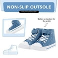 thumbnail image 3 of FUNCOO PLUS Kids High Top Sneakers Toddler Girls Canvas Shoes, Denim, Size 10, 3 of 6
