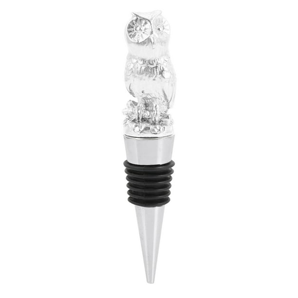 Exquisito tapón para botella de vino. Tapón para botella de vino con forma de búho. Precioso tapón para botella de vino decorativo.