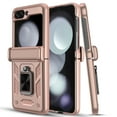 thumbnail image 2 of Elegant Choise Case for Samsung Galaxy Z Flip 5 5G Shockproof Pone Cover with Slide Camera Lens Protector and Ring Stand, Pink, 2 of 17