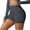 Dark Gray, variant on Stretchy Gym Shorts for Women Trendy Athletic Workout Yoga Shorts Tummy Control Cropped Leggings Lightweight Biker Shorts, Black S