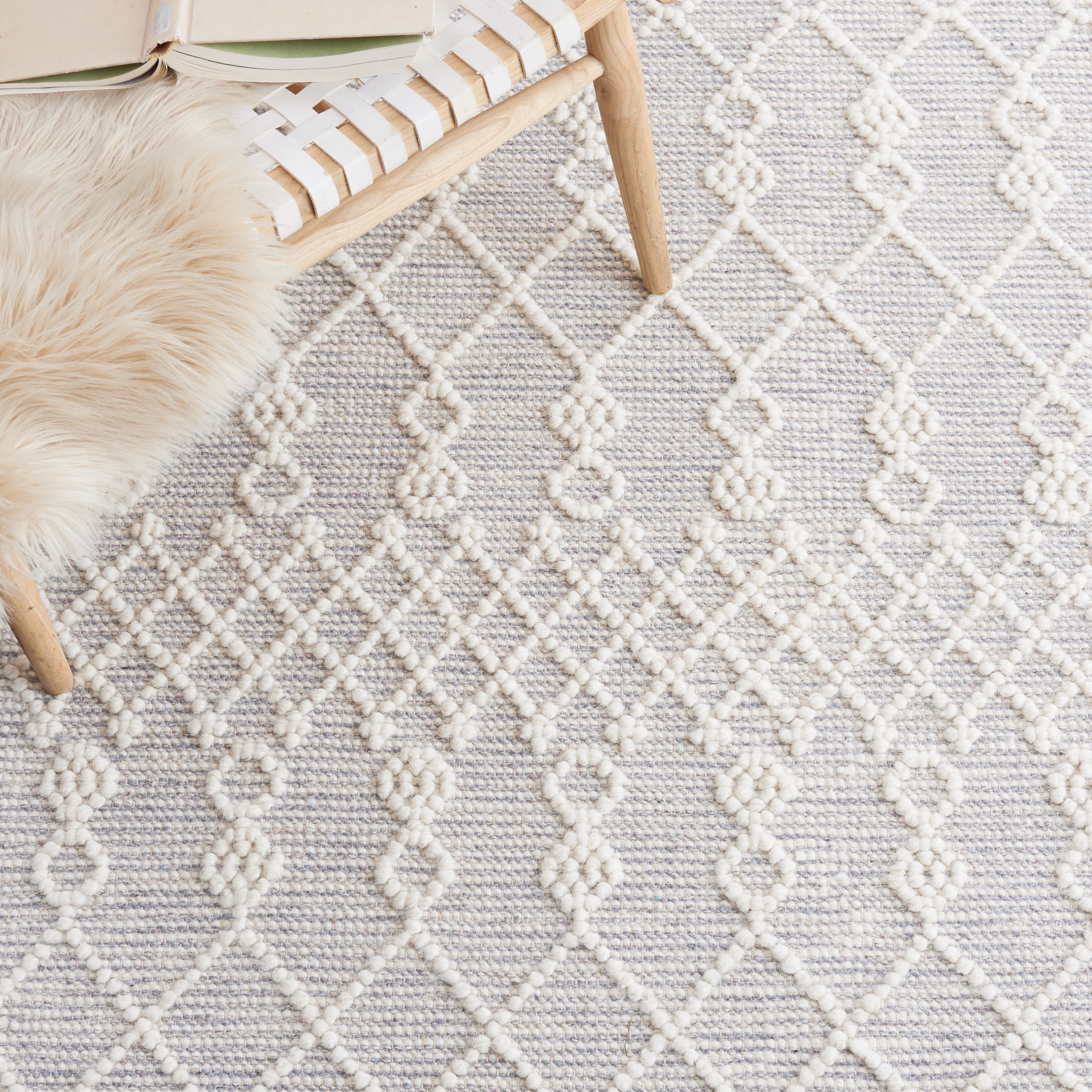 SAFAVIEH Natura Clive Geometric Runner Rug, Ivory/Grey, 2'3" x 8'