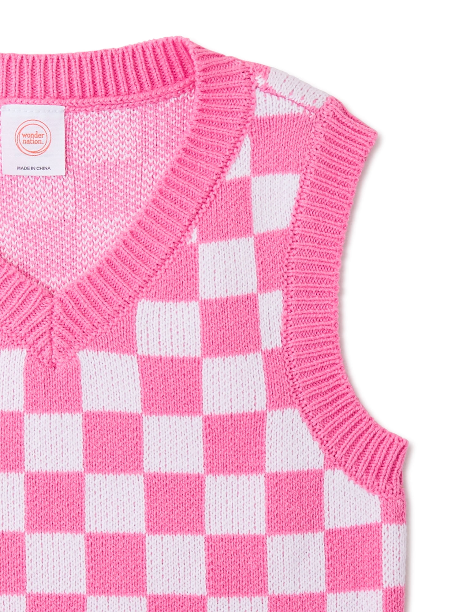 Wonder Nation Girls Sleeveless Sweater Vest, Sizes 4-18 & Plus ...