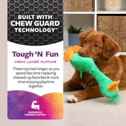 TrustyPup Tough 'N Fun Long Neck Duck Durable Plush Squeaker Dog Toy with Chew Guard Technology, Green, Large