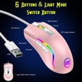 thumbnail image 5 of Memzuoix Gaming Mouse Wired with RGB Light, Computer Mouse Gaming, Adjustable DPI Up to 12800, Ergonomic, 6 Buttons（2Side Buttons）, Full Compatible, USB Wired White Gamer Mouse with Light, 5 of 8