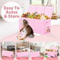 thumbnail image 6 of Extra Large Toy Box, Collapsible Sturdy Kids Toy Chest for Boys, Girls,Toy Chest Storage Box, 3 Side bags and Removable Lids, 40"X14"X16"，large toy box for Living Room, Bedroom,Pink, 6 of 10