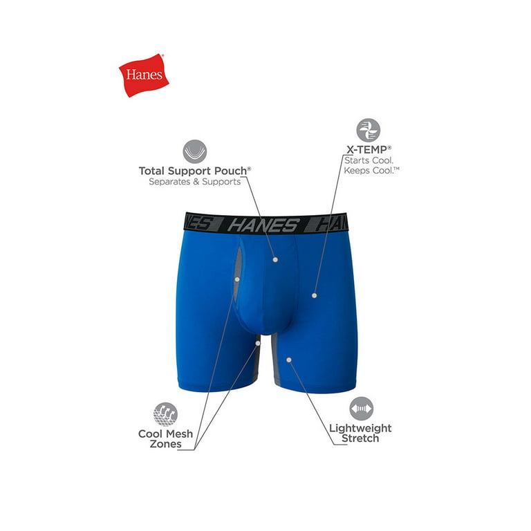 Hanes X-Temp Total Support Pouch Men's Boxer Briefs, Anti-Chafing  Underwear, 3-Pack 