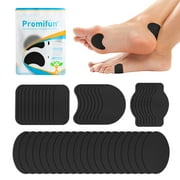 Promifun Moleskin Strips with Adhesive Blister Prevention Pads Mole Skin Tape Stickers for Feet Heel Shoes Padding-24 Sheets of 4 Shapes，Black