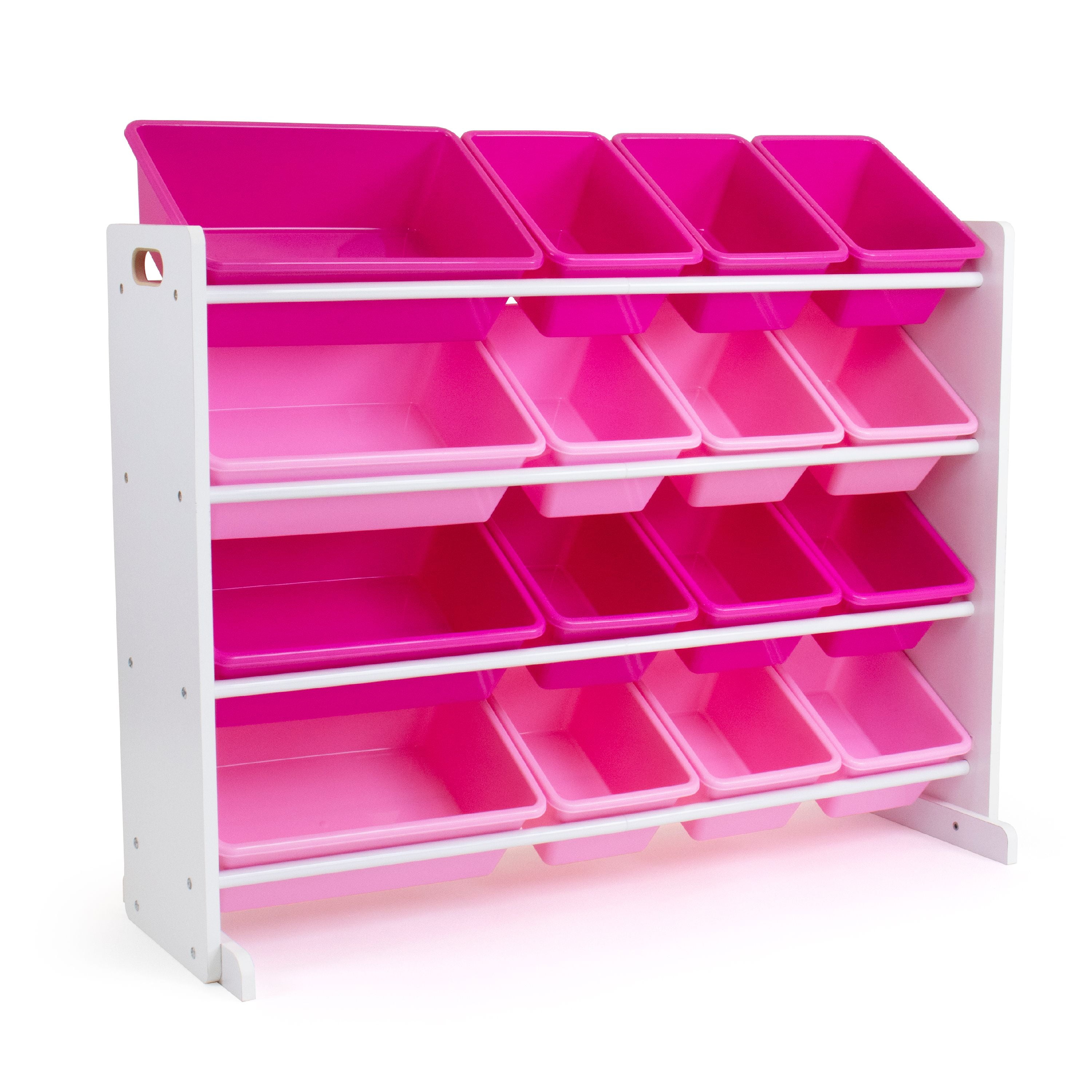 Humble Crew Exclusive Toy Storage Organizer with 16 Storage Bins (Pink/White) - Walmart.com