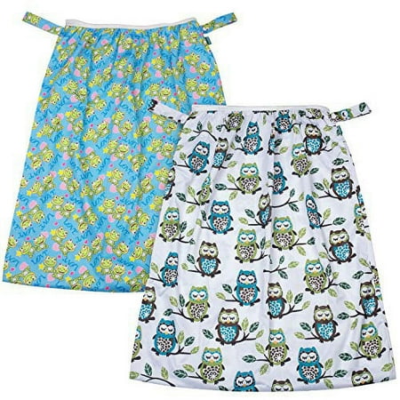 Teamoy 2 Pack Reusable Pail Liner for Cloth Diaper/Dirty Diapers Wet Bag, Owls