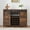 Brown, variant on Garvee Farmhouse Wine Bar Cabinet with LED Lights, Coffee Bar Cabinet with Wine and Glasses Rack, Buffet Sideboard with Storage, Liquor Cabinet for Bar, Kitchen, Dining Room, Dark Oak