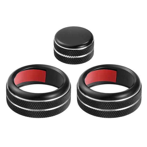3 Uds AC Climatizador Control Perilla Anillos Compatibles para Chevrolet Negro Unique Bargains