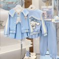 thumbnail image 1 of Sanrio-uniforme de béisbol de dibujos animados para niñas, Falda corta, abrigo plisado, estilo academia, regalo de cumpleaños, lindo, Cinnamoroll JK, 1 of 5