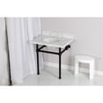 thumbnail image 2 of Kingston Brass KVPB3030MB0 Templeton 30" Carrara Marble Vanity Top with Brass Legs (8-Inch, 3-Hole), Carrara Marble White/Matte Black, 2 of 6