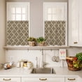 thumbnail image 3 of Brown Plaid Curtain Valances Set Retro Country Moroccan National Geometrical Plaid Kitchen Curtains 24&nbsp;inch Length Rod Pocket Valance and Tiers 3 Piece Set Small Bedroom Bathroom Laundry Decor, 3 of 9