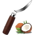 thumbnail image 1 of 1 cuchillo para coco, herramienta portátil para coco de acero inoxidable, removedor de carne de coco, mango antideslizante de madera, abridor de coco, adecuado para cocina y uso doméstico, 1 of 2