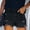 🔥 Black, variant on Gifts USSUMA Womens Solid Stretch Denim Short High‑Waist Elastic Pocket Casual Hem Ripped Style Comfortable Breathable Summer Jean Shorts for Daily Wear Street Casual, Fashion
