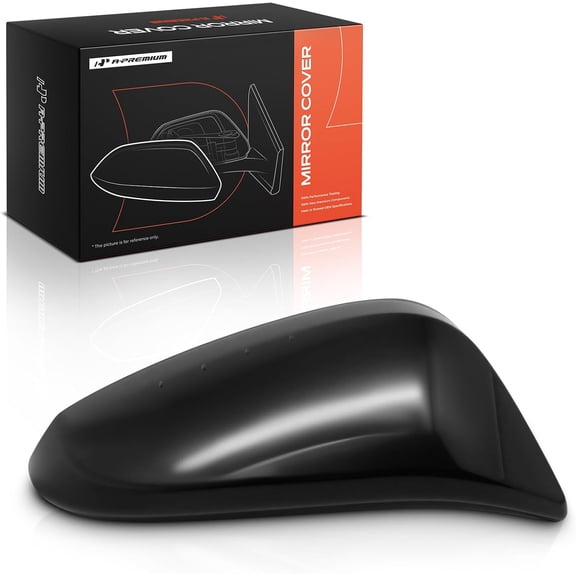 A-Premium Passenger Side Rearview Mirror Cover Cap - Compatible with Toyota Highlander 2014-2019 - Smooth Black, with Turn Signal Hole