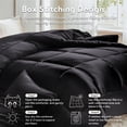 thumbnail image 5 of MR&HM Reversible Satin Microfiber Comforter 3 Pieces Queen Size, Black Queen Comforter Set for All Seasons, Silky Soft Satin Comforter for Hair and Skin, with Satin Pillowcases Set of 2, 5 of 7