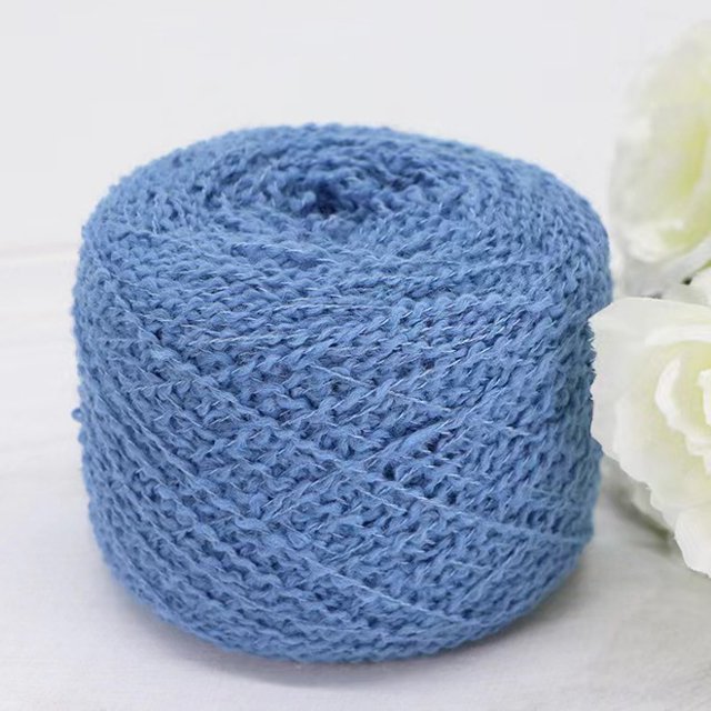 Xiao Hua paquetes de 50 g de hilo ondulado suave azul, hilo para tejer bufandas/suéteres e hilo para proyectos de crochet, perfecto para bufandas, gorros y manualidades de punto.