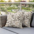 thumbnail image 2 of Outdoor Waterproof Pillow Covers Retro Spring Khaki Color Brown Leaves Decorative Throw Pillow Protectors,Pillowcase Cushion Cases for Patio Sofa Garden Couch,16x16in,Pack of 2, 2 of 13
