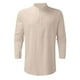 thumbnail image 3 of Camisas De Vestir Para Hombre Hombres casual tops camisa simple cómodo color sólido cuello botón cuello camisa top manga larga top (Khaki, L), 3 of 5
